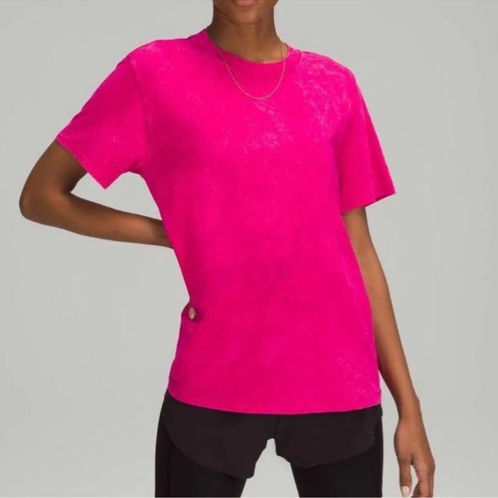 Lululemon All Yours Tee Shirt Cloudy Wash Ripened Raspberry